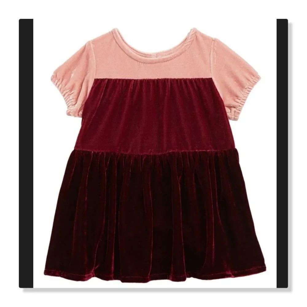 Peek 'Khristene' Tiered Stretch Velvet Dress - size 3